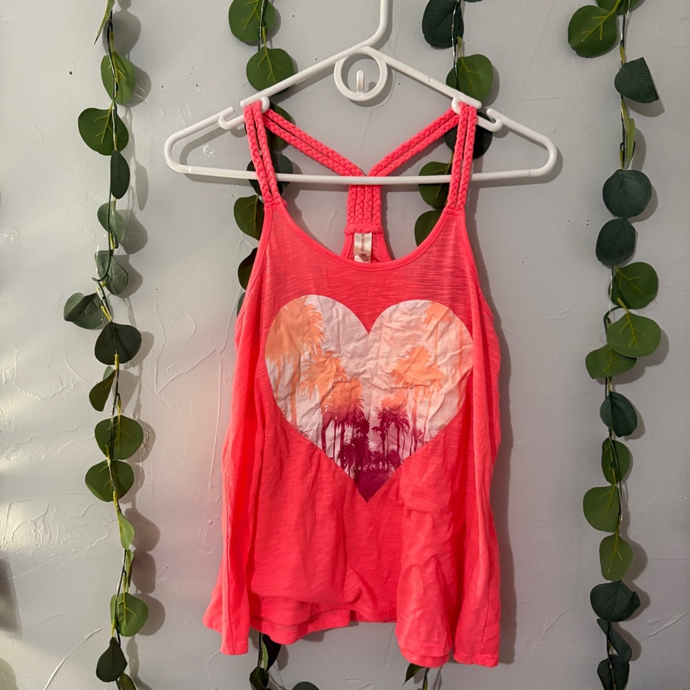 No Boundaries Pink Tank Top with Heart Design